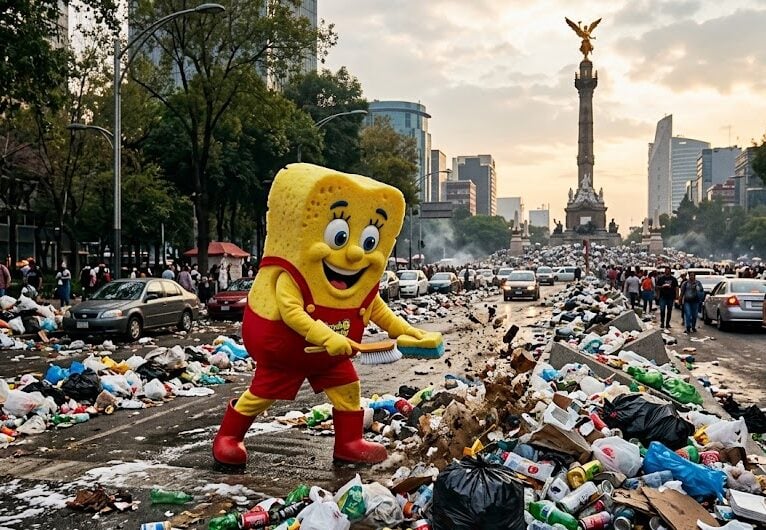 Scrub Daddy apoya limpieza tras festejo del Tri en Reforma