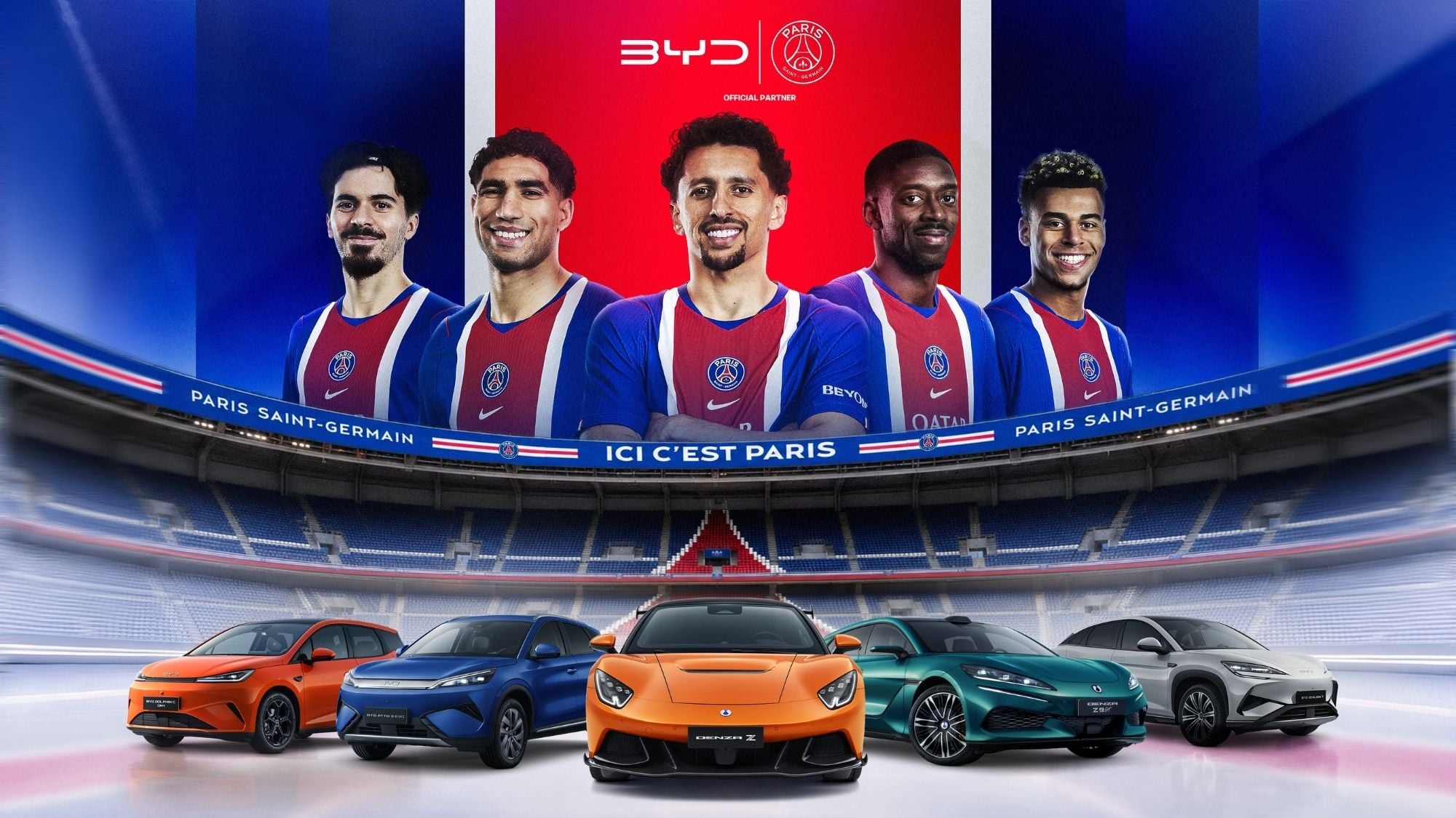 BYD será patrocinador automotriz del Paris Saint-Germain hasta 2029